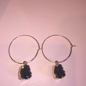 Black crystal earrings